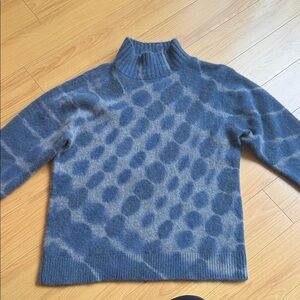 The Elder Statesman Blue and Gray Turtleneck Sweater